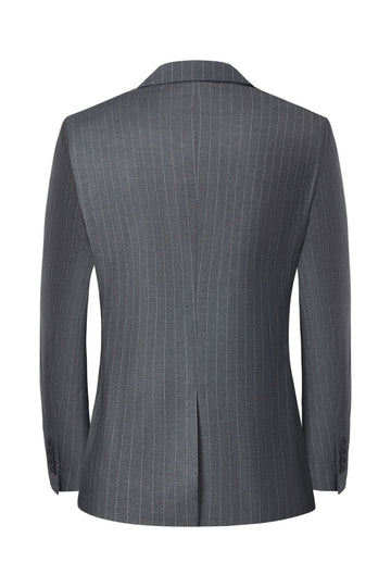 Grå 3-delad Skårad Kavaj med smal passform Bröllopsdräkter för män